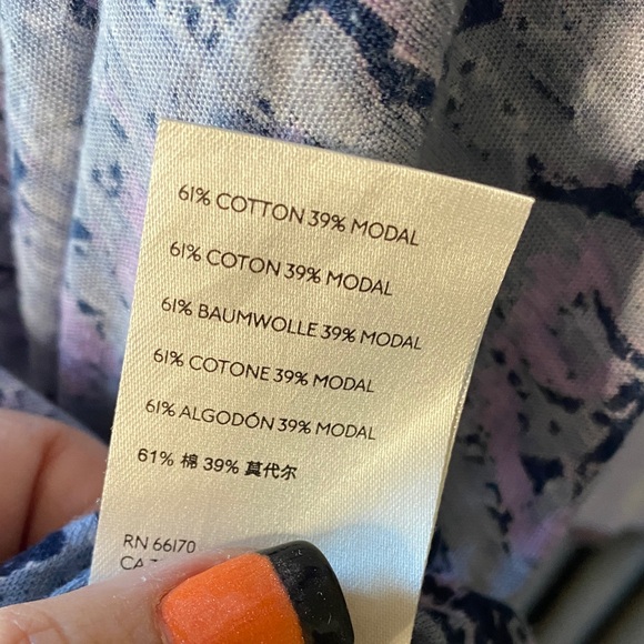 Free People Purple Patterned Short Sleeve Tee - Picture 5 of 6